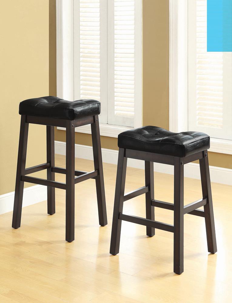 Donald Black/Cappuccino Upholstered Counter Height Stools, Set of 2 - 120519 - Bien Home Furniture &amp; Electronics