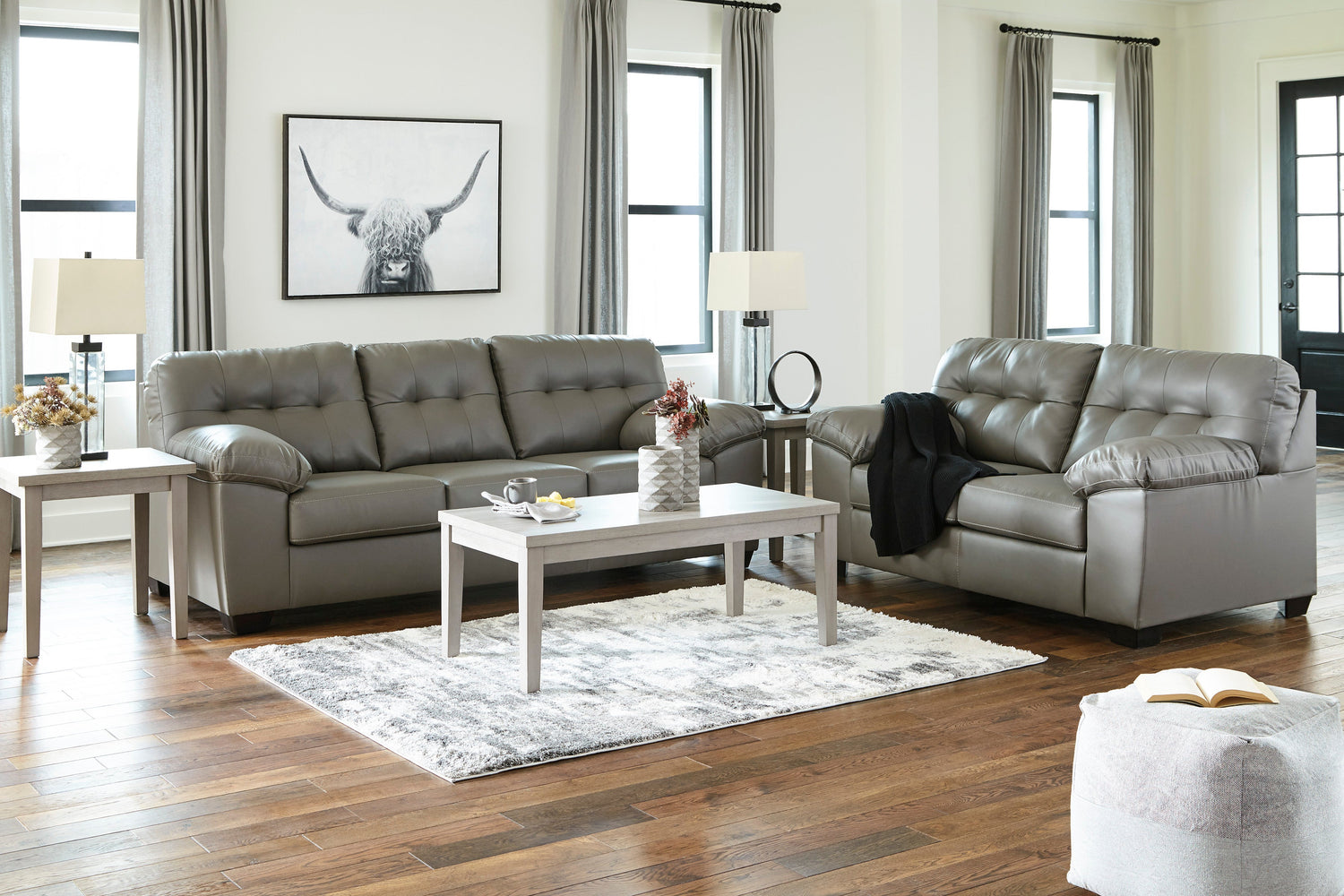 Donlen Gray Living Room Set - SET | 5970238 | 5970235 - Bien Home Furniture &amp; Electronics
