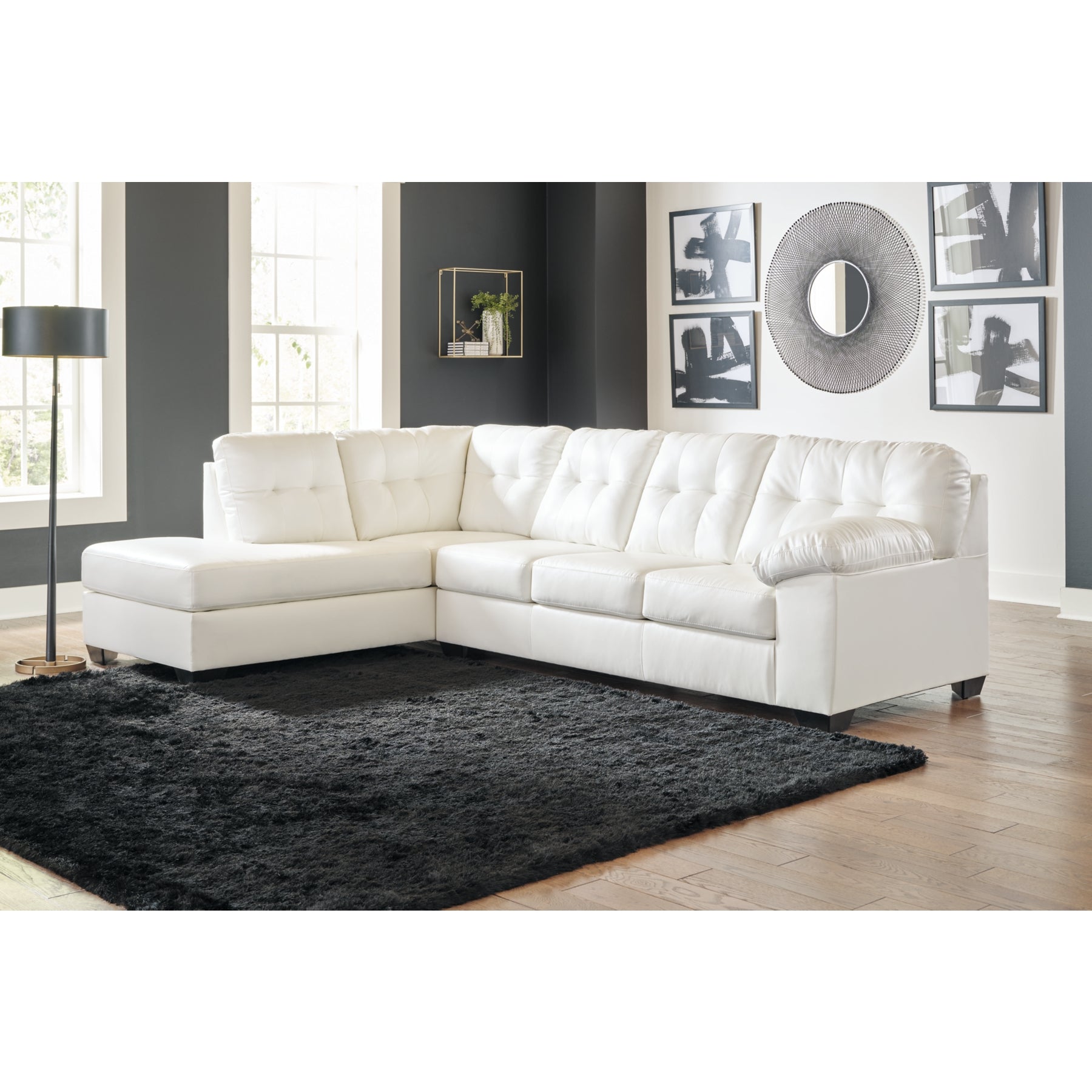 Donlen White LAF Sectional - SET | 5970316 | 5970367 - Bien Home Furniture &amp; Electronics