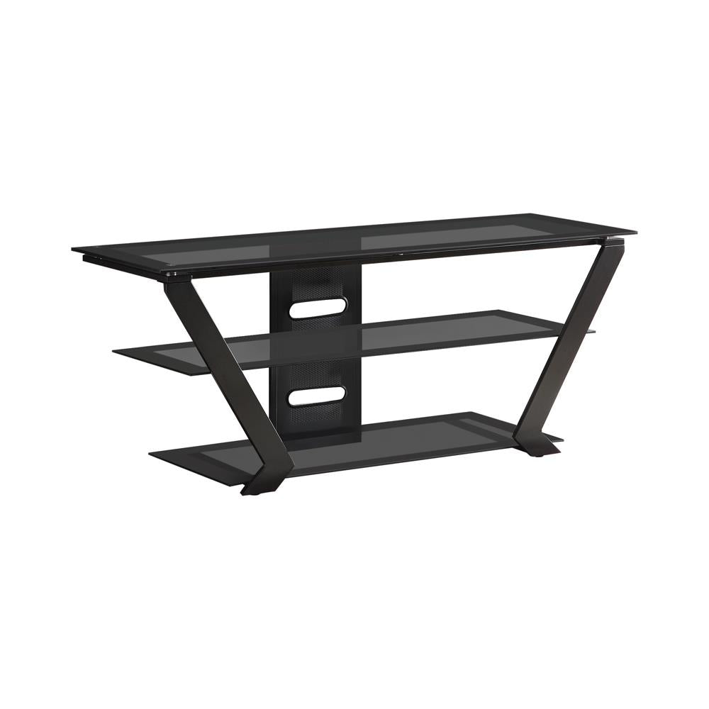 Donlyn 2-Tier TV Console Black - 701370 - Bien Home Furniture &amp; Electronics