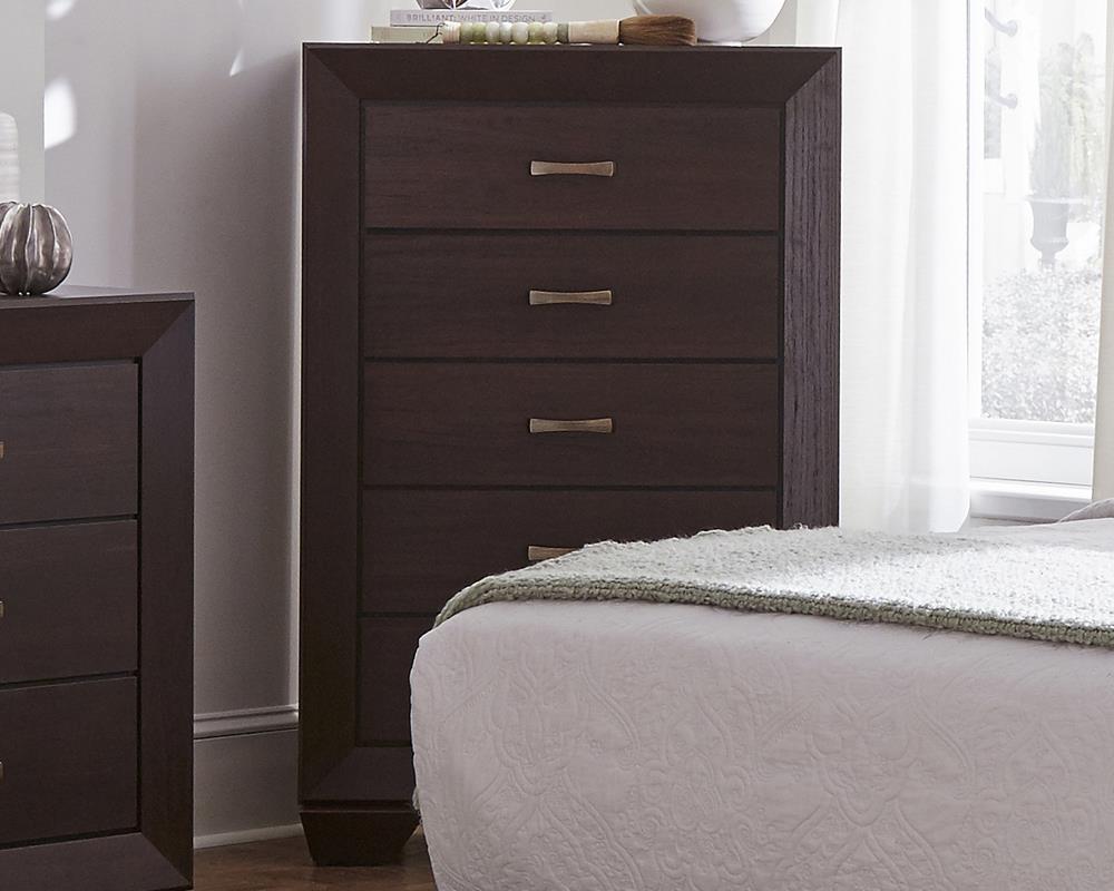 Dorian 5-Piece Twin Bedroom Set Brown/Dark Cocoa - 300762T-S5 - Bien Home Furniture &amp; Electronics