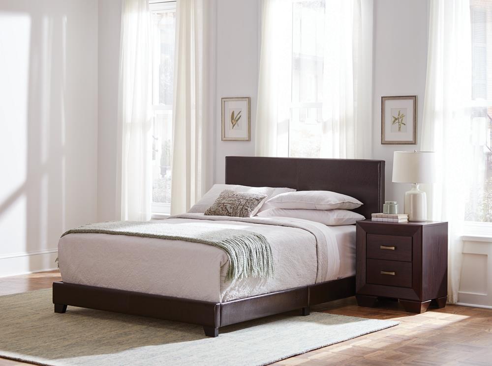 Dorian Upholstered Eastern King Bed Brown - 300762KE - Bien Home Furniture &amp; Electronics