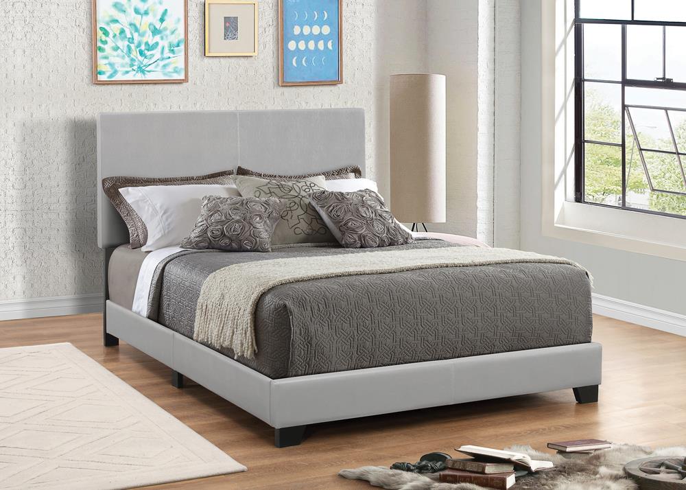 Dorian Upholstered Eastern King Bed Gray - 300763KE - Bien Home Furniture &amp; Electronics