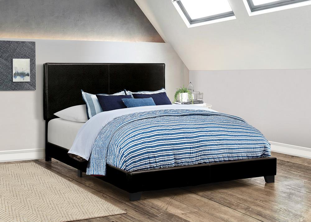 Dorian Upholstered Queen Bed Black - 300761Q - Bien Home Furniture &amp; Electronics