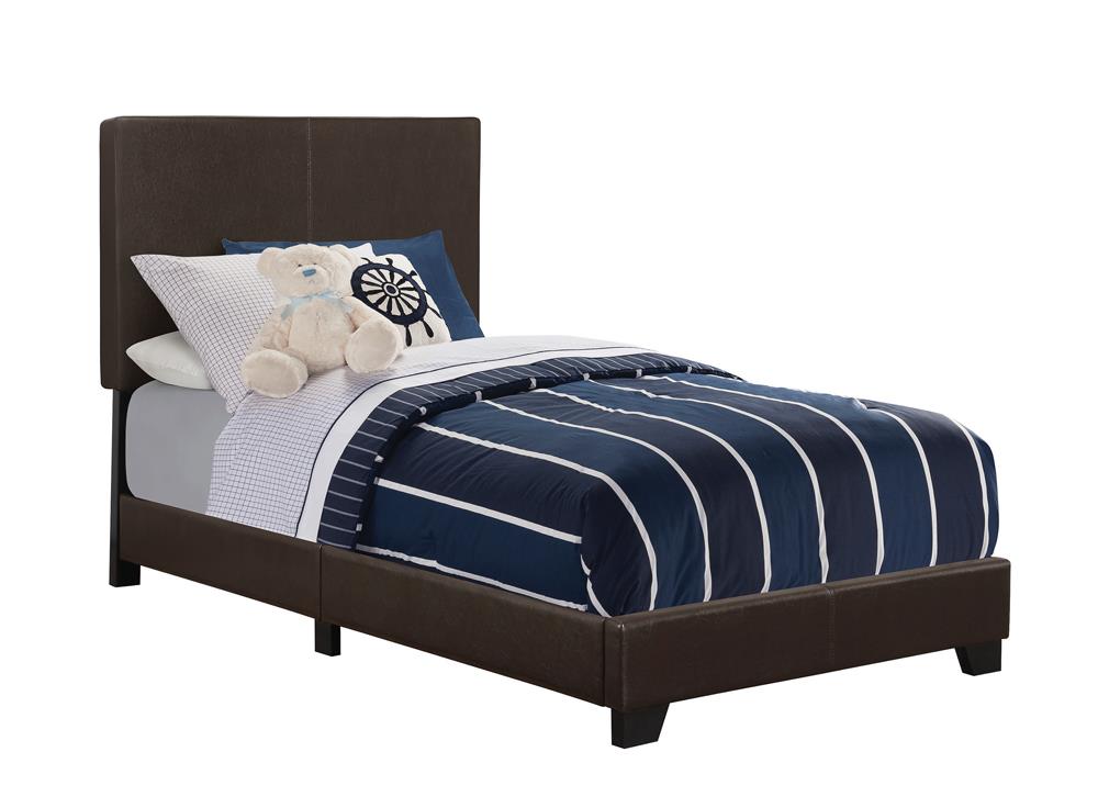 Dorian Upholstered Twin Bed Brown - 300762T - Bien Home Furniture &amp; Electronics
