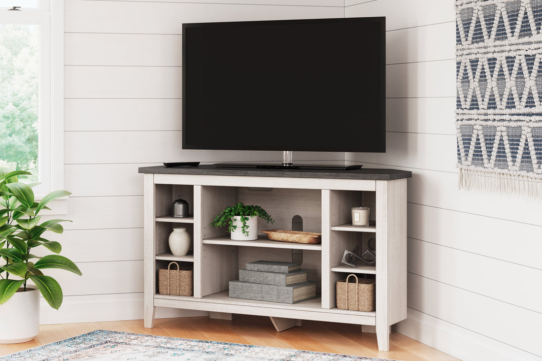 Dorrinson Two-tone Corner TV Stand - W287-67 - Bien Home Furniture &amp; Electronics