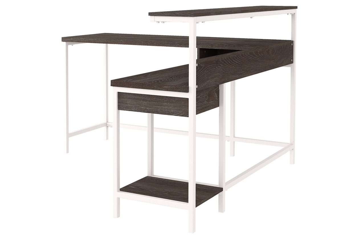 Dorrinson Two-tone Home Office L-Desk with Storage - H287-24 - Bien Home Furniture &amp; Electronics