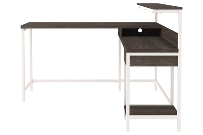 Dorrinson Two-tone Home Office L-Desk with Storage - H287-24 - Bien Home Furniture &amp; Electronics