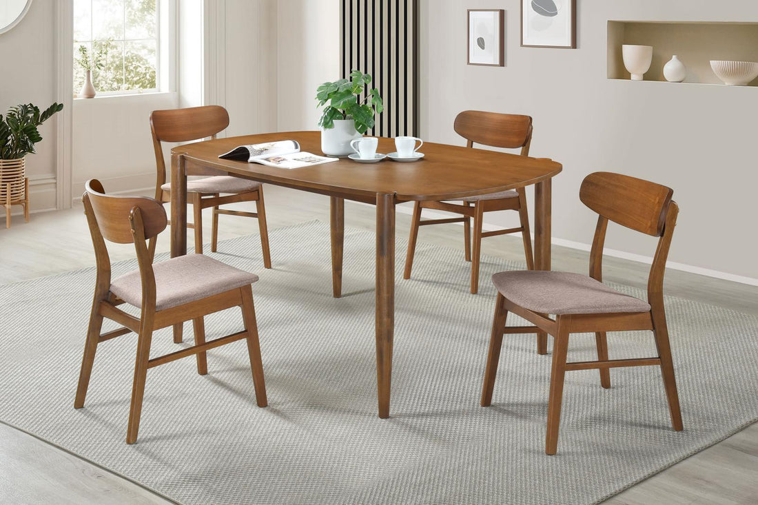 Dortch 5-piece Oval Solid Wood Dining Set Walnut - 108461-S5 - Bien Home Furniture &amp; Electronics