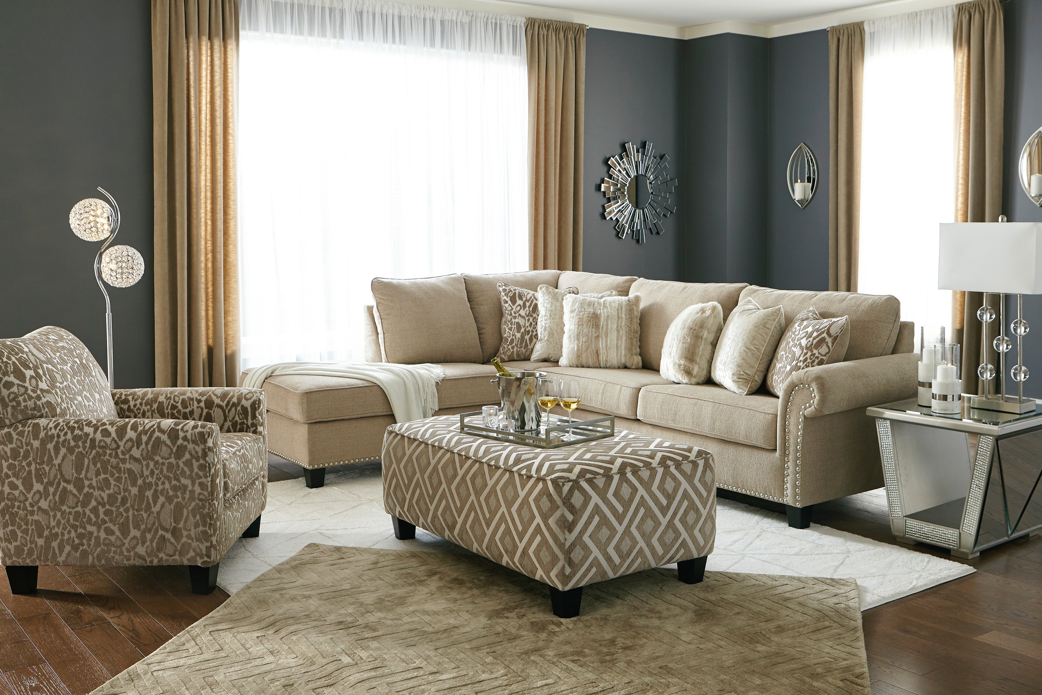 Dovemont Putty LAF Sectional - SET | 4040116 | 4040167 | 4040108 | 4040121 - Bien Home Furniture &amp; Electronics