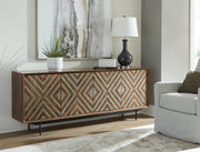 Dreggan Brown/Gold Finish Accent Cabinet - A4000577 - Bien Home Furniture & Electronics