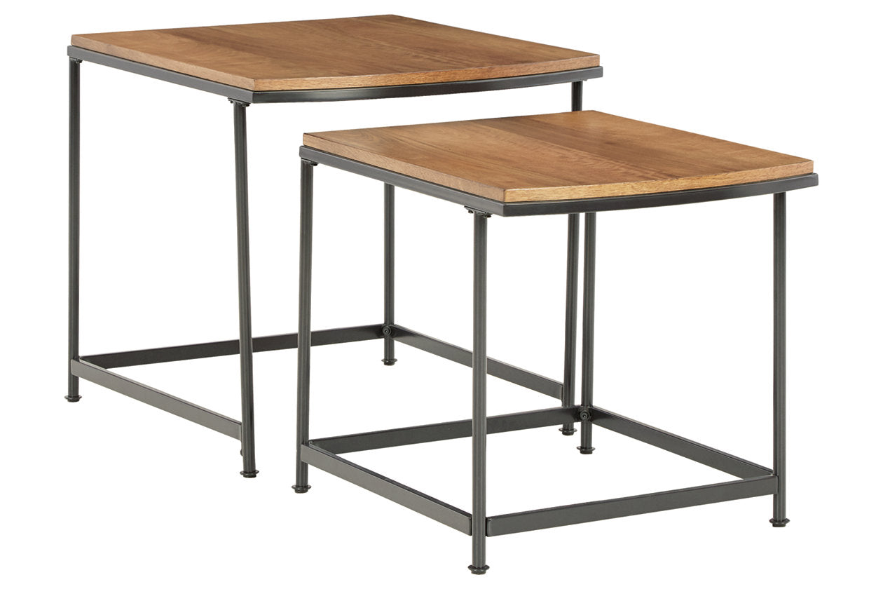 Drezmoore Light Brown/Black Nesting End Table, Set of 2 - T163-16 - Bien Home Furniture &amp; Electronics