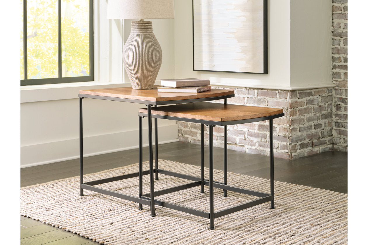 Drezmoore Light Brown/Black Nesting End Table, Set of 2 - T163-16 - Bien Home Furniture &amp; Electronics