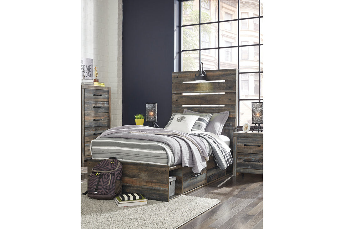 Drystan Multi Twin Panel Bed with 2 Storage Drawers - SET | B100-11 | B211-150 | B211-52 | B211-53 - Bien Home Furniture & Electronics