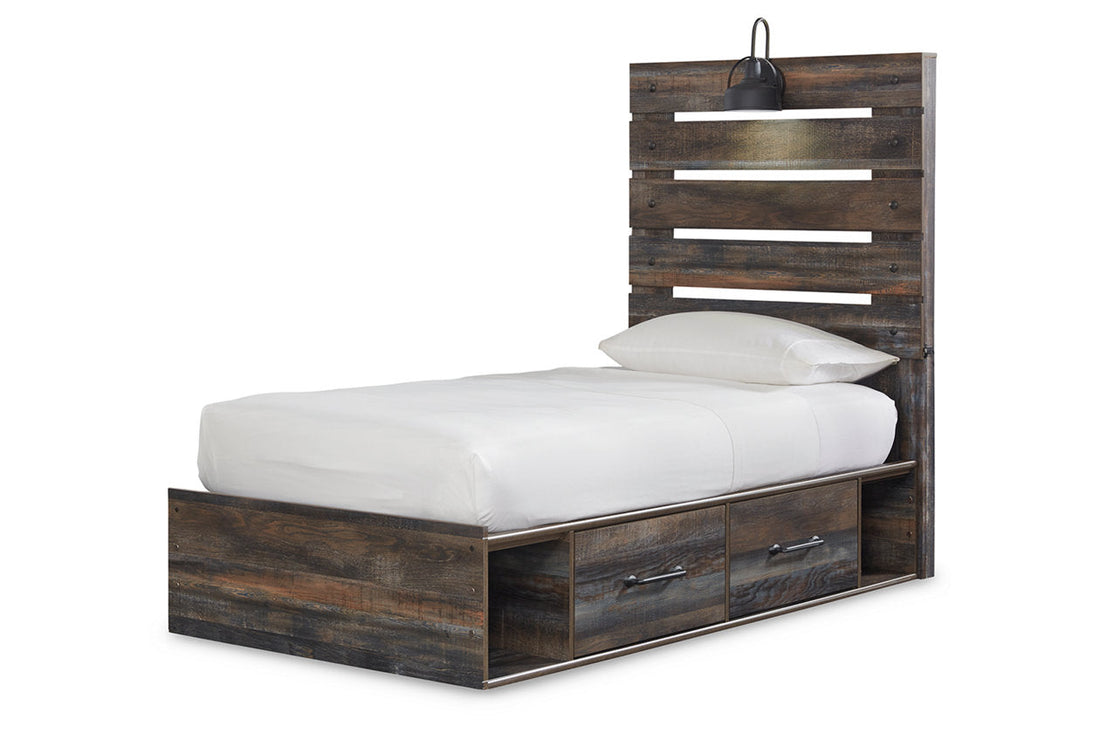 Drystan Multi Twin Panel Bed with 2 Storage Drawers - SET | B100-11 | B211-150 | B211-52 | B211-53 - Bien Home Furniture &amp; Electronics