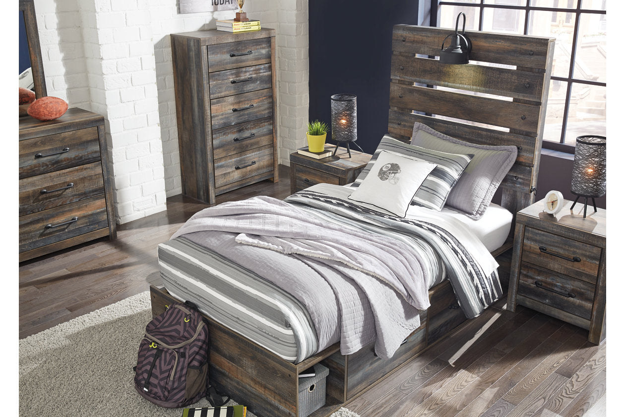 Drystan Multi Twin Panel Bed with 4 Storage Drawers - SET | B100-11 | B211-50(2) | B211-52 | B211-53 - Bien Home Furniture &amp; Electronics