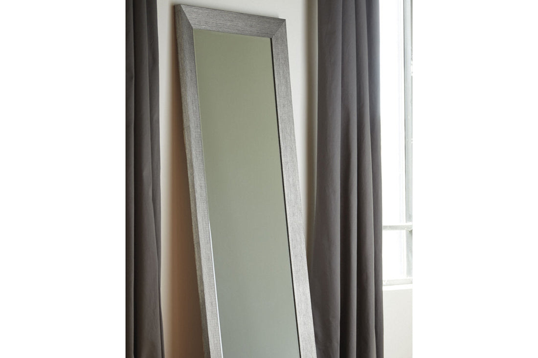 Duka Silver Finish Floor Mirror - A8010081 - Bien Home Furniture &amp; Electronics