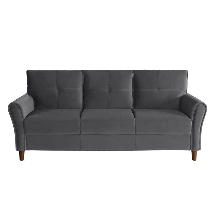 Dunleith Charcoal Gray Velvet Sofa - 9348GRY-3 - Bien Home Furniture &amp; Electronics