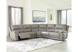 Dunleith Gray 5-Piece Power Reclining Sectional - SET | U7160546(2) | U7160558 | U7160562 | U7160577 - Bien Home Furniture & Electronics