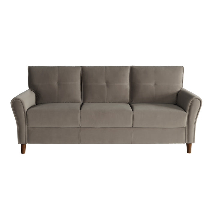 Dunleith Light Brown Velvet Sofa - 9348BRW-3 - Bien Home Furniture &amp; Electronics