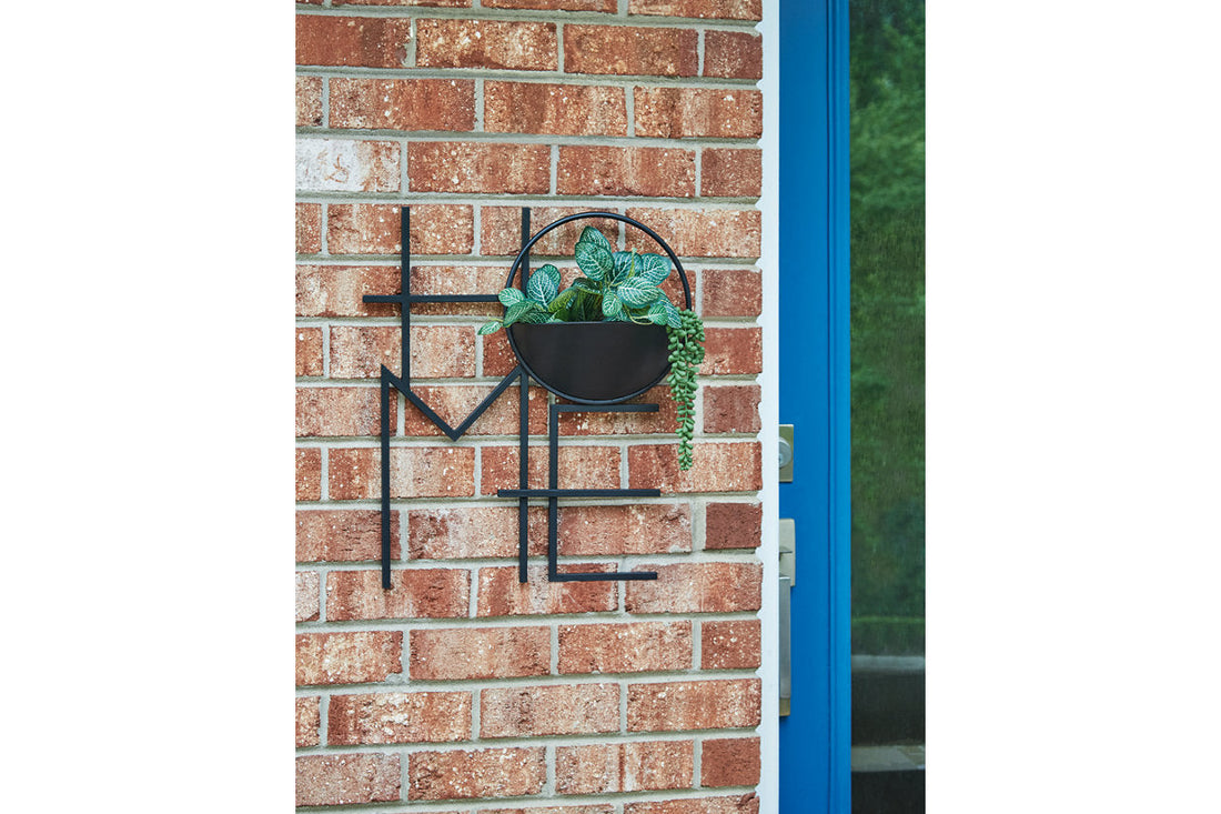 Dunster Black Wall Planter On Stand - A8010368 - Bien Home Furniture &amp; Electronics