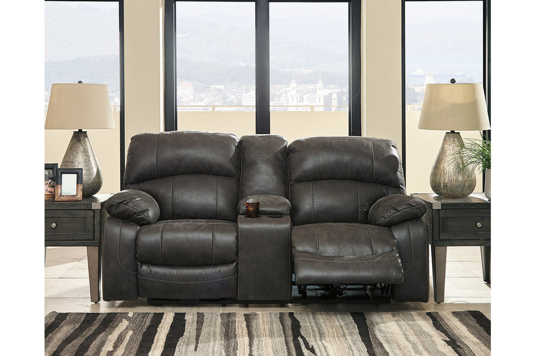 Dunwell Steel Power Reclining Loveseat with Console - 5160118 - Bien Home Furniture &amp; Electronics