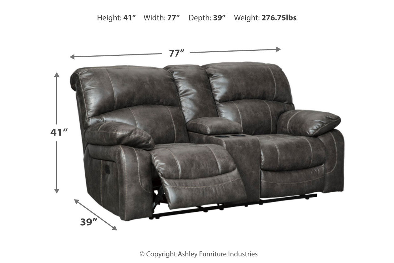 Dunwell Steel Power Reclining Loveseat with Console - 5160118 - Bien Home Furniture &amp; Electronics