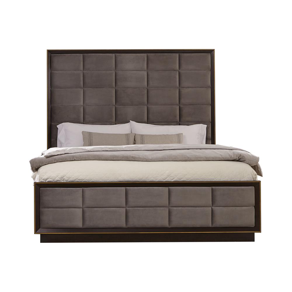 Durango California King Upholstered Bed Smoked Peppercorn/Gray - 223261KW - Bien Home Furniture &amp; Electronics