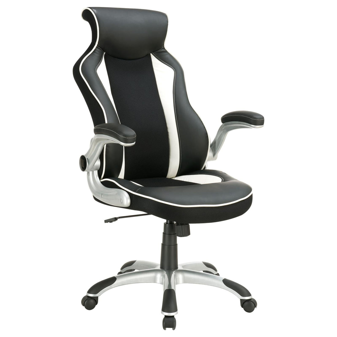 Dustin Black/Silver Adjustable Height Office Chair - 800048 - Bien Home Furniture &amp; Electronics
