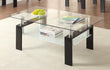 Dyer Black Tempered Glass Coffee Table with Shelf - 702288 - Bien Home Furniture & Electronics