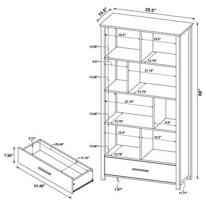 Dylan Rectangular 8-Shelf Bookcase - 801574 - Bien Home Furniture &amp; Electronics