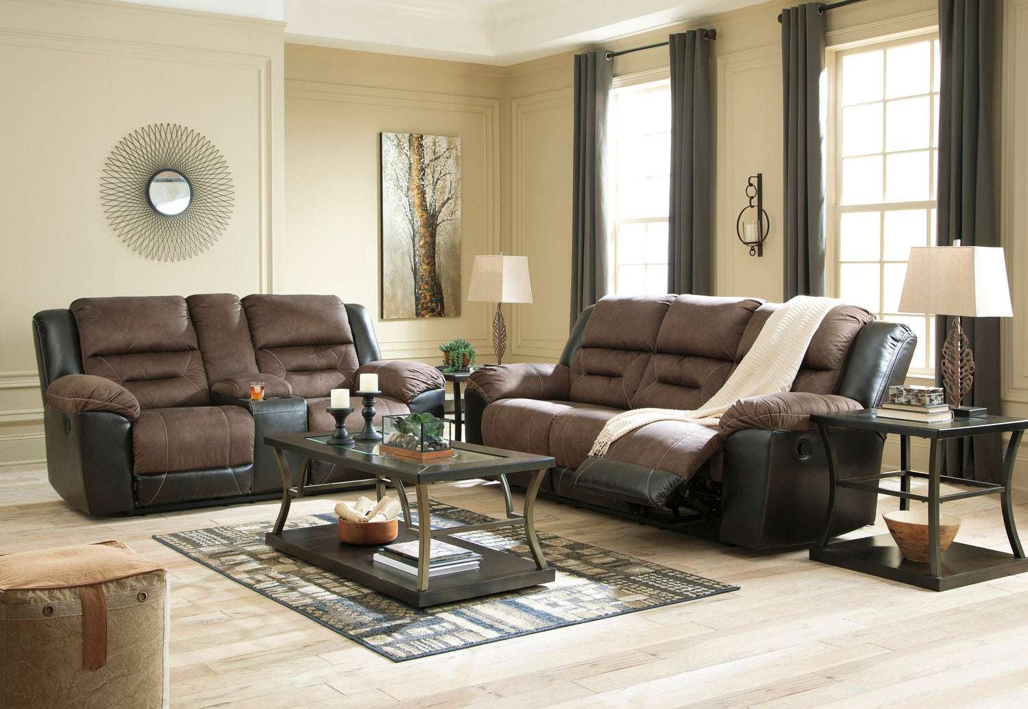 Earhart Chestnut Reclining Living Room Set - SET | 2910188 | 2910194 | 2910125 - Bien Home Furniture &amp; Electronics