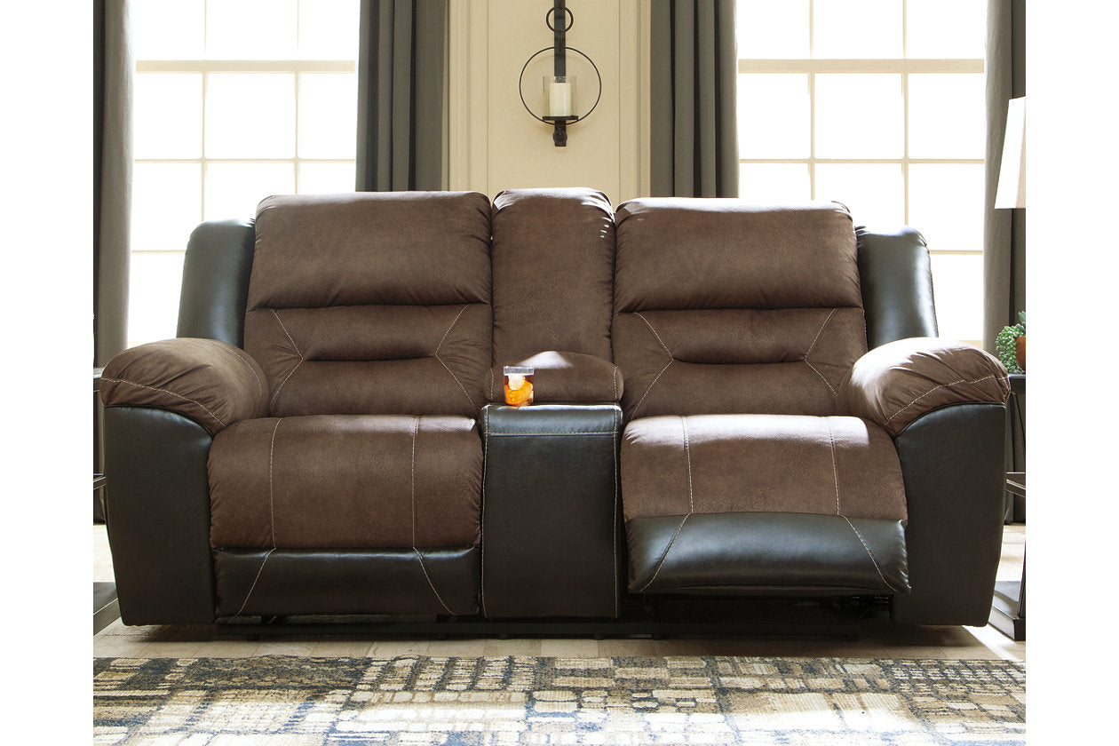 Earhart Chestnut Reclining Loveseat with Console - 2910194 - Bien Home Furniture &amp; Electronics