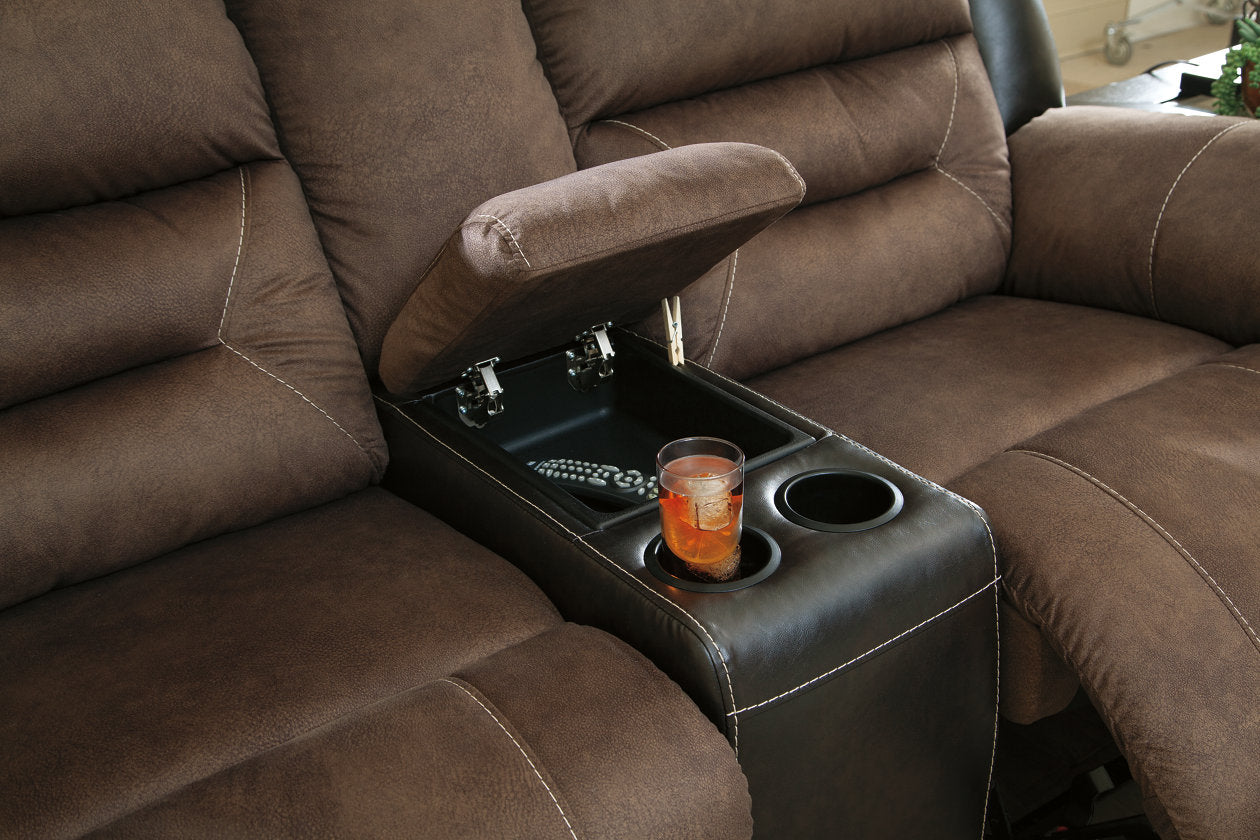 Earhart Chestnut Reclining Loveseat with Console - 2910194 - Bien Home Furniture &amp; Electronics
