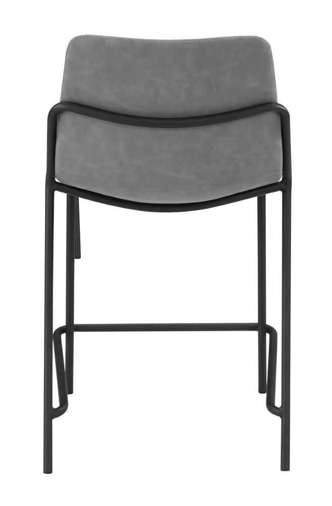 Earnest Gray/Black Solid Back Upholstered Counter Height Stools, Set of 2 - 183452 - Bien Home Furniture &amp; Electronics