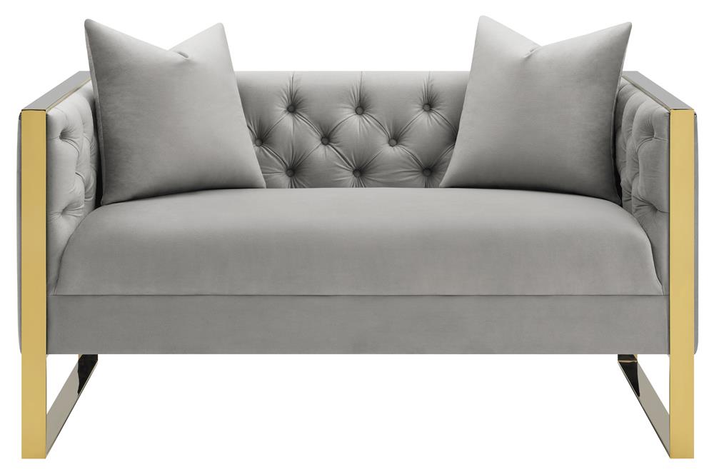 Eastbrook Tufted Back Loveseat Gray - 509112 - Bien Home Furniture &amp; Electronics