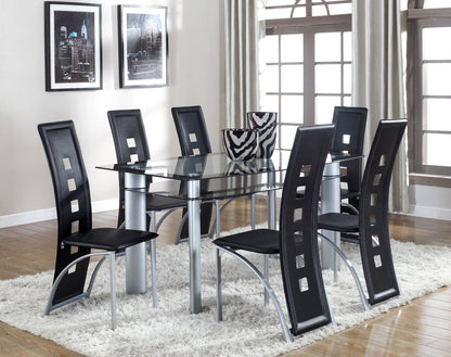 Echo Black/Gray Glass-Top Dining Table - SET | 1170T-3660-GL | 1170T-3660-BASE - Bien Home Furniture &amp; Electronics