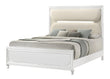 Eden White King Boucle Upholstered LED Panel Bed - SET | B7400-K-HB | B7400-K-FB | B7400-KQ-RAIL | - Bien Home Furniture & Electronics