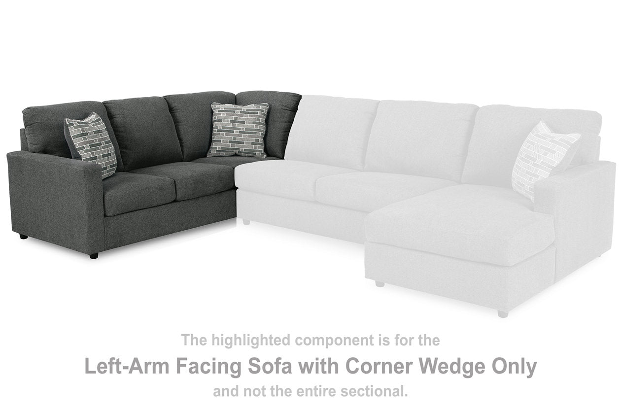 Edenfield Charcoal Left-Arm Facing Sofa with Corner Wedge - 2900348 - Bien Home Furniture &amp; Electronics