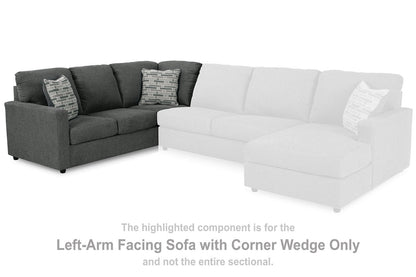 Edenfield Charcoal Left-Arm Facing Sofa with Corner Wedge - 2900348 - Bien Home Furniture &amp; Electronics