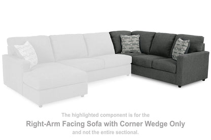 Edenfield Charcoal Right-Arm Facing Sofa with Corner Wedge - 2900349 - Bien Home Furniture &amp; Electronics