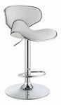 Edenton White/Chrome Upholstered Adjustable Height Bar Stools, Set of 2 - 120389 - Bien Home Furniture & Electronics