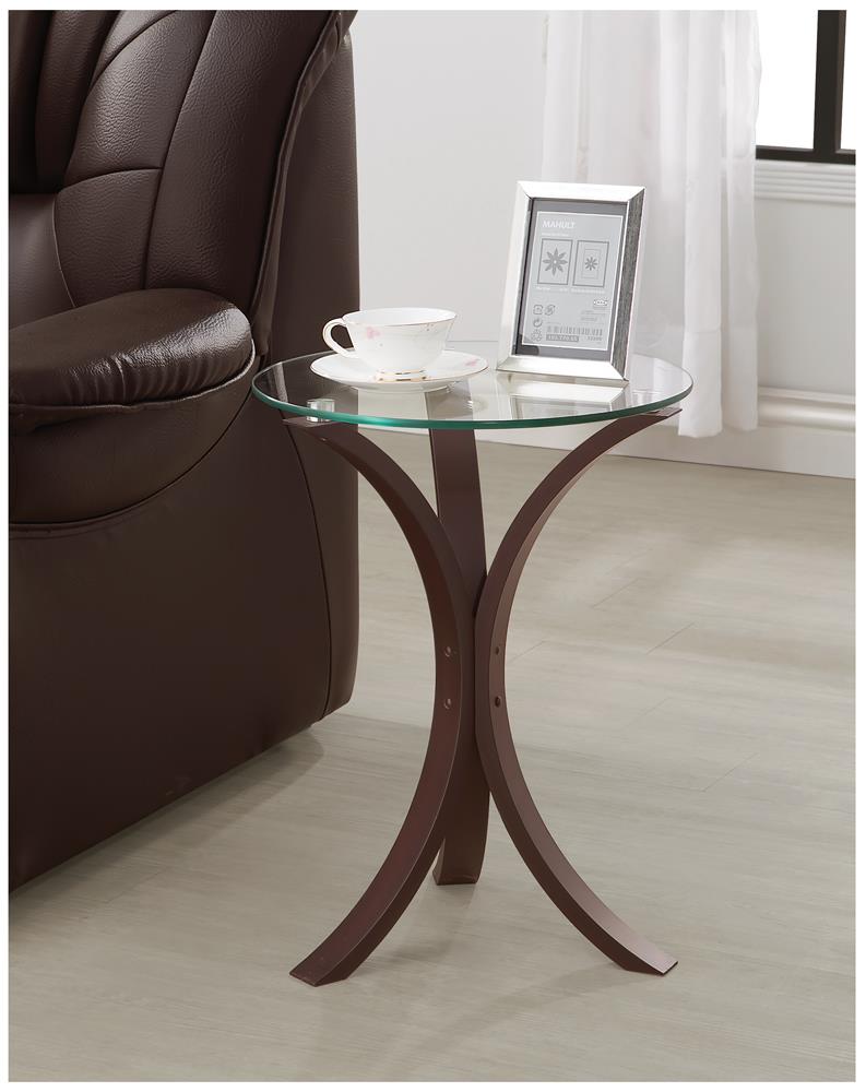 Edgar Cappuccino Round Accent Table - 902867 - Bien Home Furniture &amp; Electronics