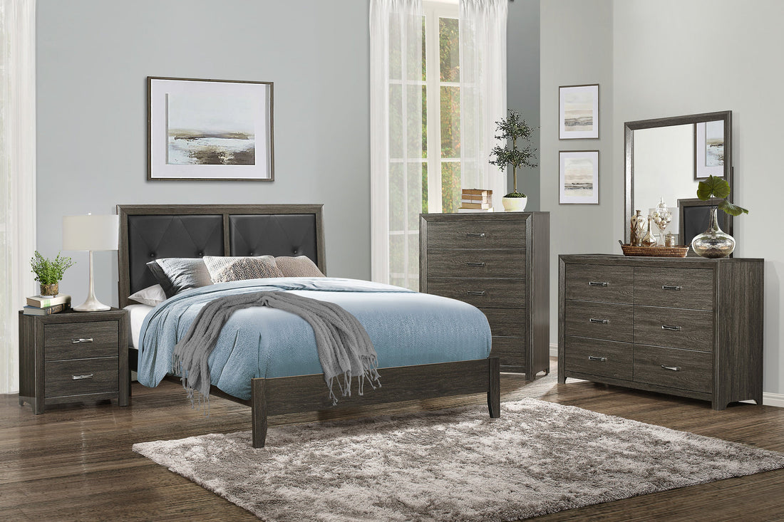 Edina Dark Gray Full Panel Bed - SET | 2145FNP-1 | 2145FNP-2 | 2145FNP-3 - Bien Home Furniture &amp; Electronics