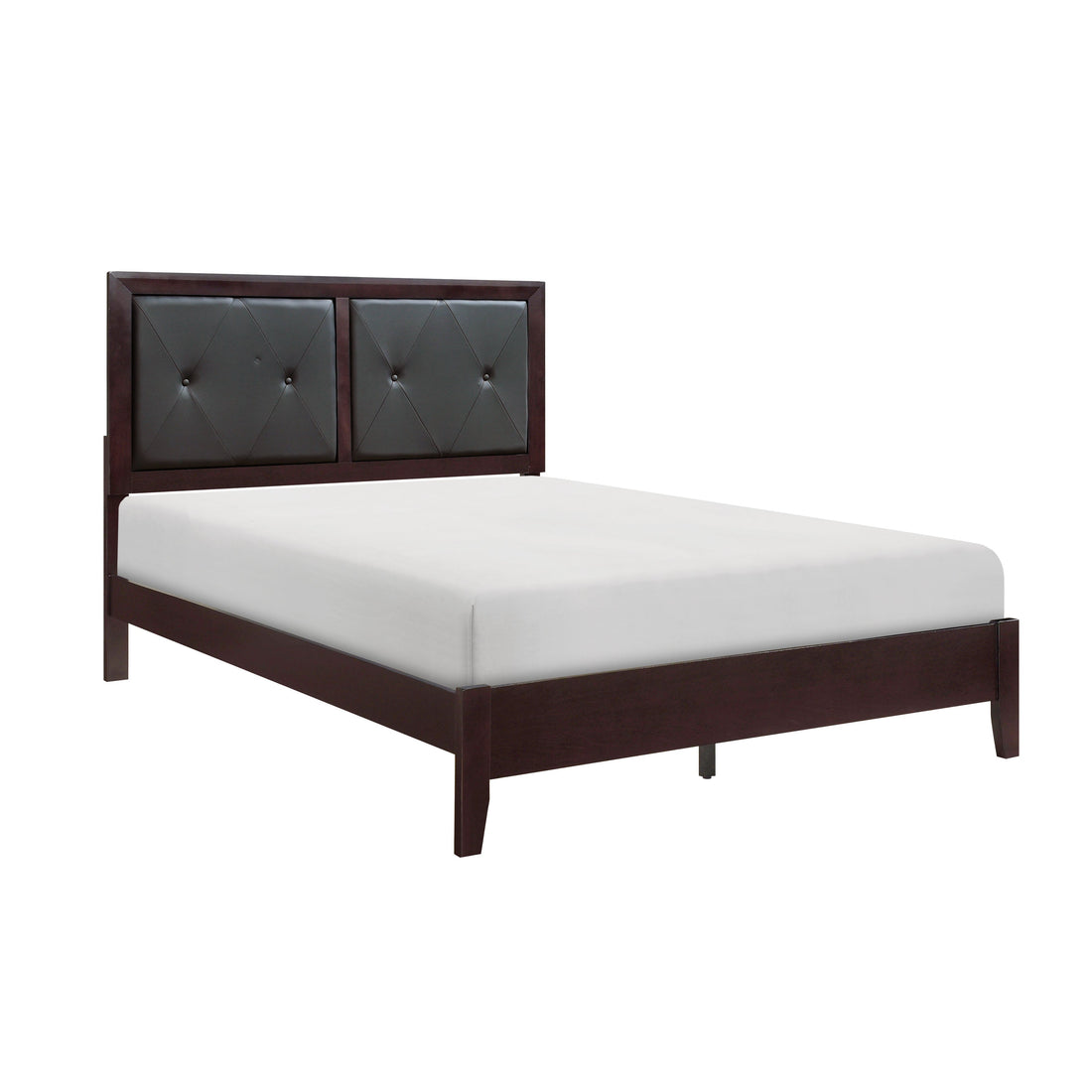 Edina Espresso Full Upholstered Panel Bed - SET | 2145F-1 | 2145F-2 | 2145F-3 - Bien Home Furniture &amp; Electronics