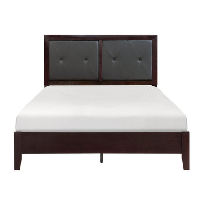 Edina Espresso Full Upholstered Panel Bed - SET | 2145F-1 | 2145F-2 | 2145F-3 - Bien Home Furniture &amp; Electronics