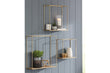 Efharis Natural/Gold Finish Wall Shelf, Set of 3 - A8010107 - Bien Home Furniture & Electronics