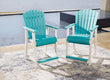 Eisely Turquoise/White Outdoor Counter Height Barstool, Set of 2 - P208-124 - Bien Home Furniture & Electronics
