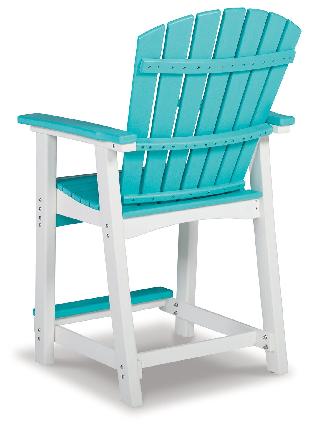 Eisely Turquoise/White Outdoor Counter Height Barstool, Set of 2 - P208-124 - Bien Home Furniture &amp; Electronics