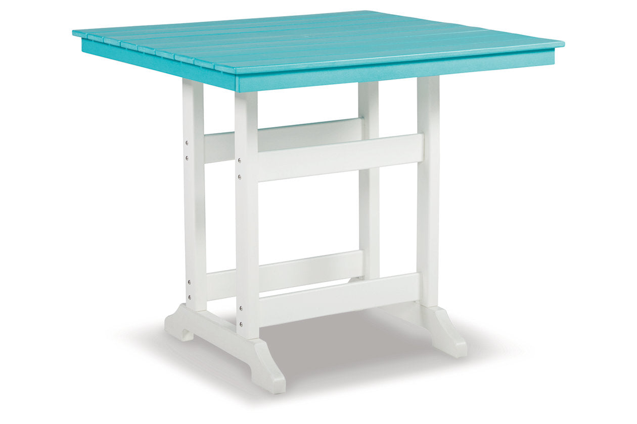 Eisely Turquoise/White Outdoor Counter Height Dining Table - P208-632 - Bien Home Furniture &amp; Electronics